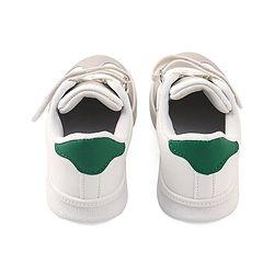 Pine Kids Sneaker with Velcro Closure With Striped Design - White & Green