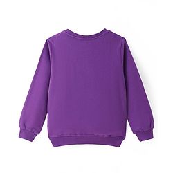 Pine Kids Cotton Knit Full Sleeves Sweatshirt With Rainbow & Text Print - Purple