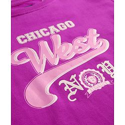 Pine Kids Cotton Knit Full Sleeves Sweatshirt With Stripes & Text Print - Purple