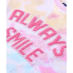 Pine Kids Cotton Knit Full Sleeves Sweatshirt with Text Embroidery & Kangaroo Pockets - White