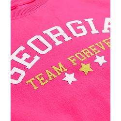 Pine Kids Cotton Knit Full Sleeves Sweatshirts With Text Print - Dark Pink
