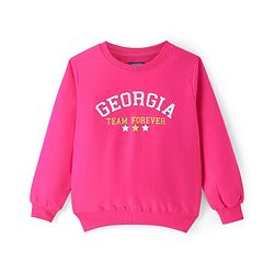 Pine Kids Cotton Knit Full Sleeves Sweatshirts With Text Print - Dark Pink