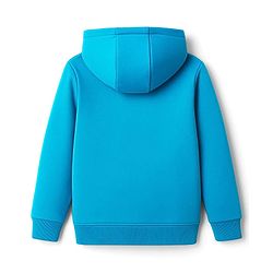 Pine Kids Cotton Knit Full Sleeves Hooded Sweatshirt with Cyborg Print - Blue