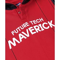 Pine Kids Cotton Knit Full Sleeves Hooded Sweatshirt with Text Print - Red