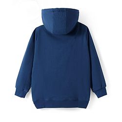 Pine Kids Cotton Knit Full Sleeves Graffiti Printed Hooded Sweatshirt - Navy Blue