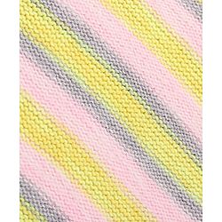 Pine Kids Knitted Full Sleeves Pullover Sweater with Striped Designed - Light Pink & Yellow