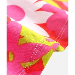 Pine Kids Cotton Knit Half Sleeves Floral Printed Top - Multicolour