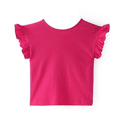 Pine Kids Cotton Knit Half Sleeves Cheetah Printed Top - Pink