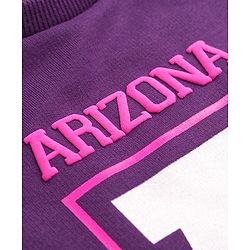 Pine Kids Cotton Knit Full Drop Shoulder Sleeves Sweatshirt with Text Print - Purple