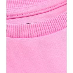 Pine Kids Cotton Knit Full Sleeves Drop Shoulder Sweatshirt with Abstract & Glitter Text Print - Pink