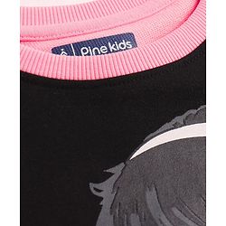 Pine Kids Cotton Knit Full Sleeves Sweatshirt with Anime Print - Pink