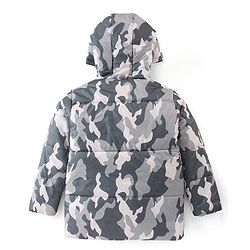 Pine Kids Woven Full Sleeves Padded Hooded Jacket Camouflage Print - Multicolour
