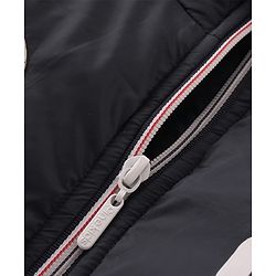 Pine Kids Woven Full Sleeves Padded Hooded Jacket Text Print - Multicolour