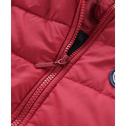 Pine Kids Woven Full Sleeves Padded Jacket with Detachable Hood Text Print - Dark Red