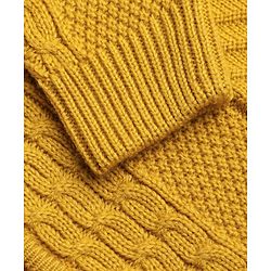 Pine Kids Full Sleeves Front Open  Hood Sweater - Mustard