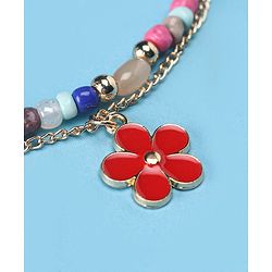 Pine Kids Bracelet Double Layered  with Floral Applique - Multicolor