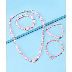 Pine Kids Beads Necklace & Bracelets Sets of 4 - Multicolor