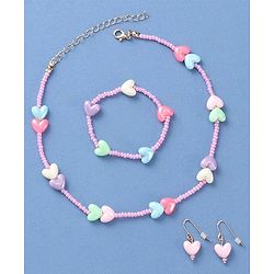 Pine Kids Jewellery Set with Heart Applique - Multicolor