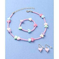 Pine Kids Jewellery Set with Heart Applique - Multicolor