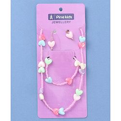 Pine Kids Jewellery Set with Heart Applique - Multicolor