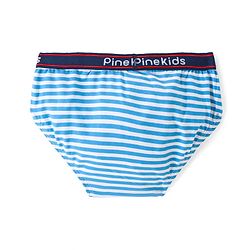 Pine Kids Cotton Spandex Knit Briefs With Stripes & Dino Print Pack of 3 (Color & Print May Vary)