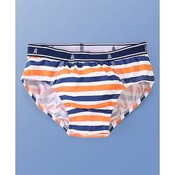 Pine Kids Cotton Spandex Knit Striped & Solid Colour Briefs Pack of 3 (Colour May Vary)