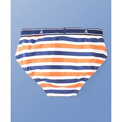 Pine Kids Cotton Spandex Knit Striped & Solid Colour Briefs Pack of 3 (Colour May Vary)