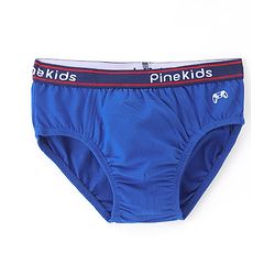 Pine Kids Cotton Knit Solid Colour & Printed Briefs Pack of 3 - Yellow Blue & Red