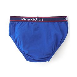 Pine Kids Cotton Knit Solid Colour & Printed Briefs Pack of 3 - Yellow Blue & Red