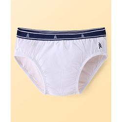 Pine Kids Cotton Spandex Knit Briefs with Striped & Numerical Print Pack of 3 - ( Colour May Vary )