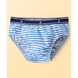 Pine Kids Cotton Spandex Knit Briefs with Striped & Numerical Print Pack of 3 - ( Colour May Vary )