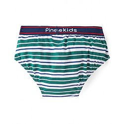 Pine Kids Cotton Spandex Knit Briefs With Stripes & Satellite Print Pack of 3 (Color & Print May Vary)
