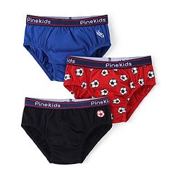 Pine Kids Cotton Lycra Knit Briefs Pack of 3 (Color & Print May Vary)