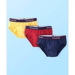 Pine Kids Cotton Lycra Knit Briefs Pack of 3 (Color & Print May Vary)