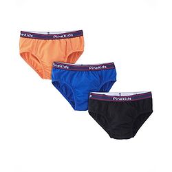Pine Kids Cotton Spandex Knit Solid Color Briefs Pack of 3 (Color May Vary)