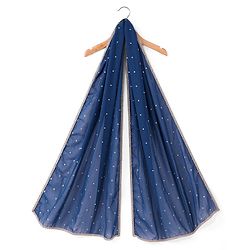 Pine Kids Woven Sleeveless Floral Sequin Embroidered Choli Lehenga & Dupatta Set with Tassle Detailing - Navy Blue