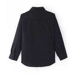 Pine Kids Cotton Woven Full Sleeves Solid Colour Party Shirt with Bow - Black