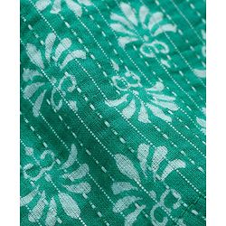 Pine Kids Cotton Woven Full Sleeves Kurta Pyjama Set Floral Print - Green