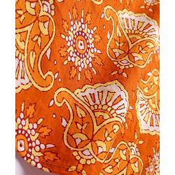 Pine Kids Cotton Woven Full Sleeves Kurta Pyjama Set Paisley Print - Mustard