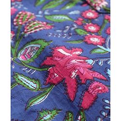 Pine Kids Cotton Woven Full Sleeves Kurta Pyjama Set Floral Print - Blue