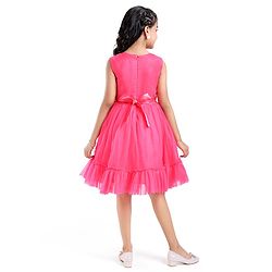Pine Kids Woven Sleeveless Tiered Party Dress With Bow -Multicolor