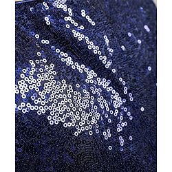 Pine Kids Sleeveless Party Layered  Sequined Frock - Navy Blue