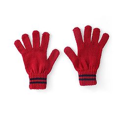 Pine Kids Solid Color Gloves Set Pack of 2 - Red & Navy Blue
