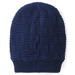 Pine Kids Knitted Woollen Cap - Navy Blue