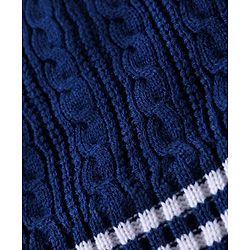 Pine Kids Winter Cap with Cable Knit Design - Navy Blue