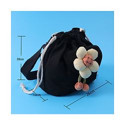 Pine Kids Floral Applique Sling Bag - Black