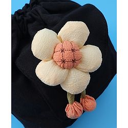 Pine Kids Floral Applique Sling Bag - Black