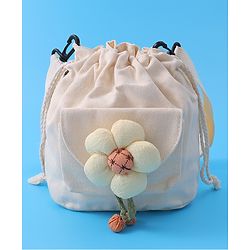 Pine Kids Floral Applique Sling Bag - Black