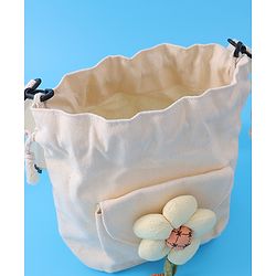 Pine Kids Floral Applique Sling Bag - Black