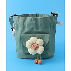 Pine Kids Floral Applique Sling Bag - Green